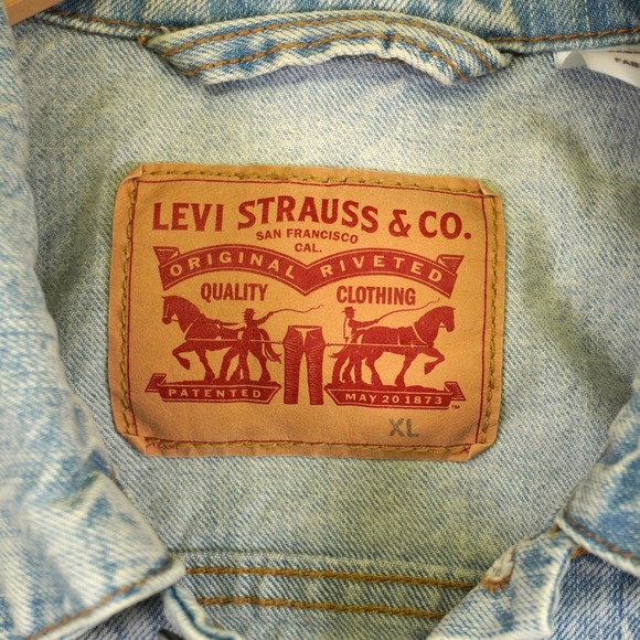 Levi's Denim Trucker Vest Mens XL Light Blue Sleeveless Type 3 Jean Jacket - Picture 2 of 13